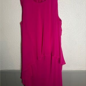 Lauren Ralph Lauren Sleeveless Cascade Ruffle Dress – Size 14W (Pink/Fuchsia)